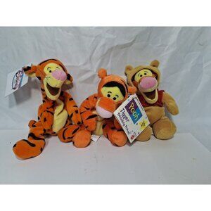 3 VTG  Mattel Disney 6" Tigger Beanbag Friend Plush Pooh 69970-91 Original Tags